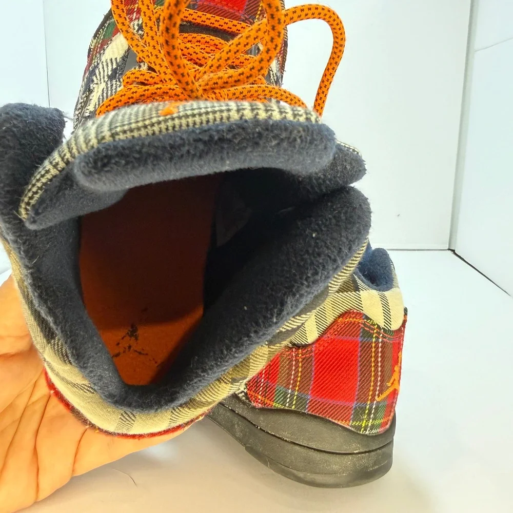 Jordan 5 Retro SE Plaid GS Kids Shoes Multi-Color Total Orange 1Y